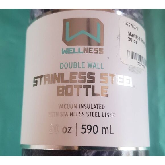 Wellness Double Wall Stainless Steel Marbled 20 oz / 590ml Bottle - Picture 8 of 10